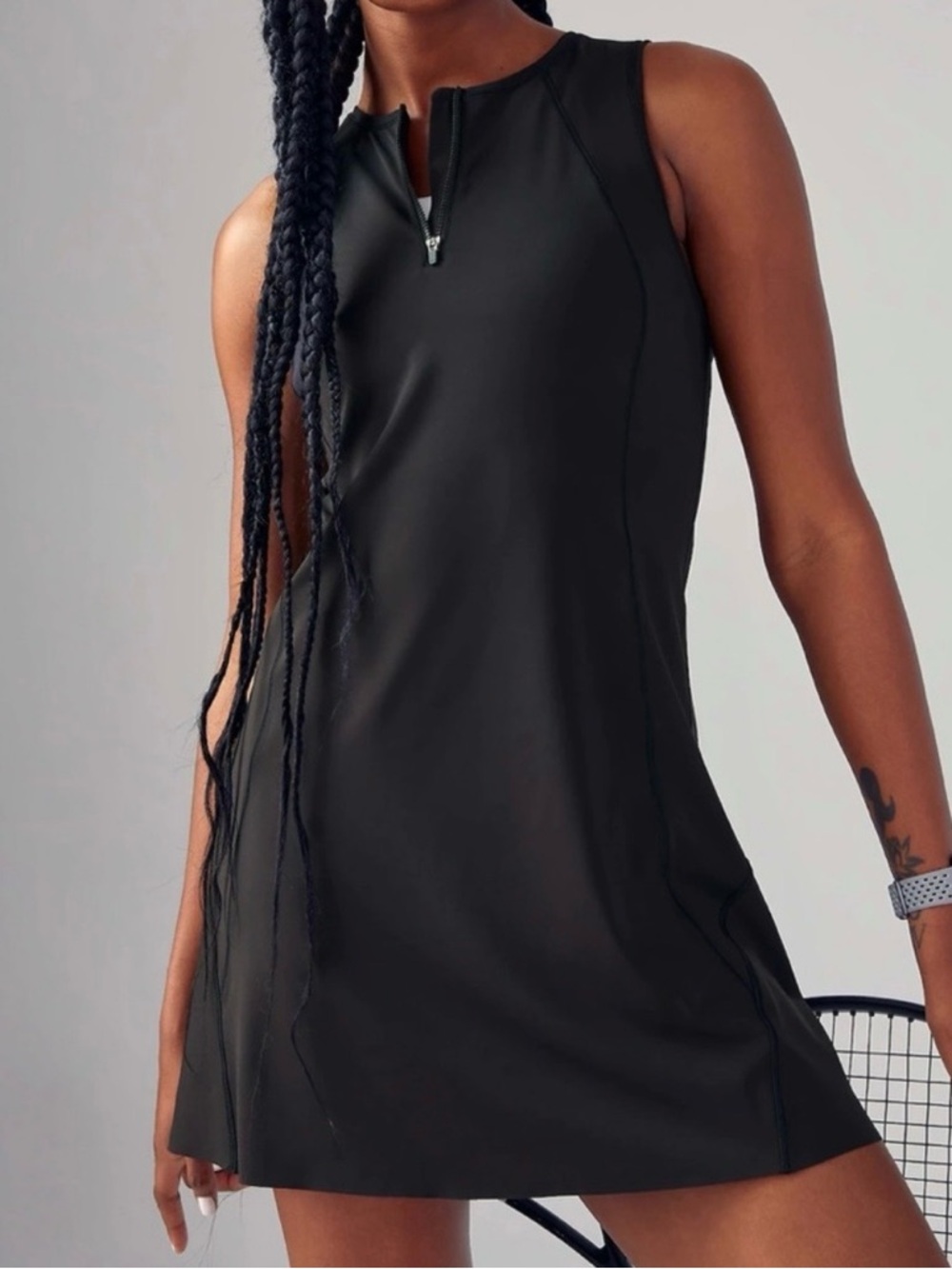 Athleta Ace Tennis Golf Pickleball 1/4 Zip Sleeveless Dress Size L Activewear